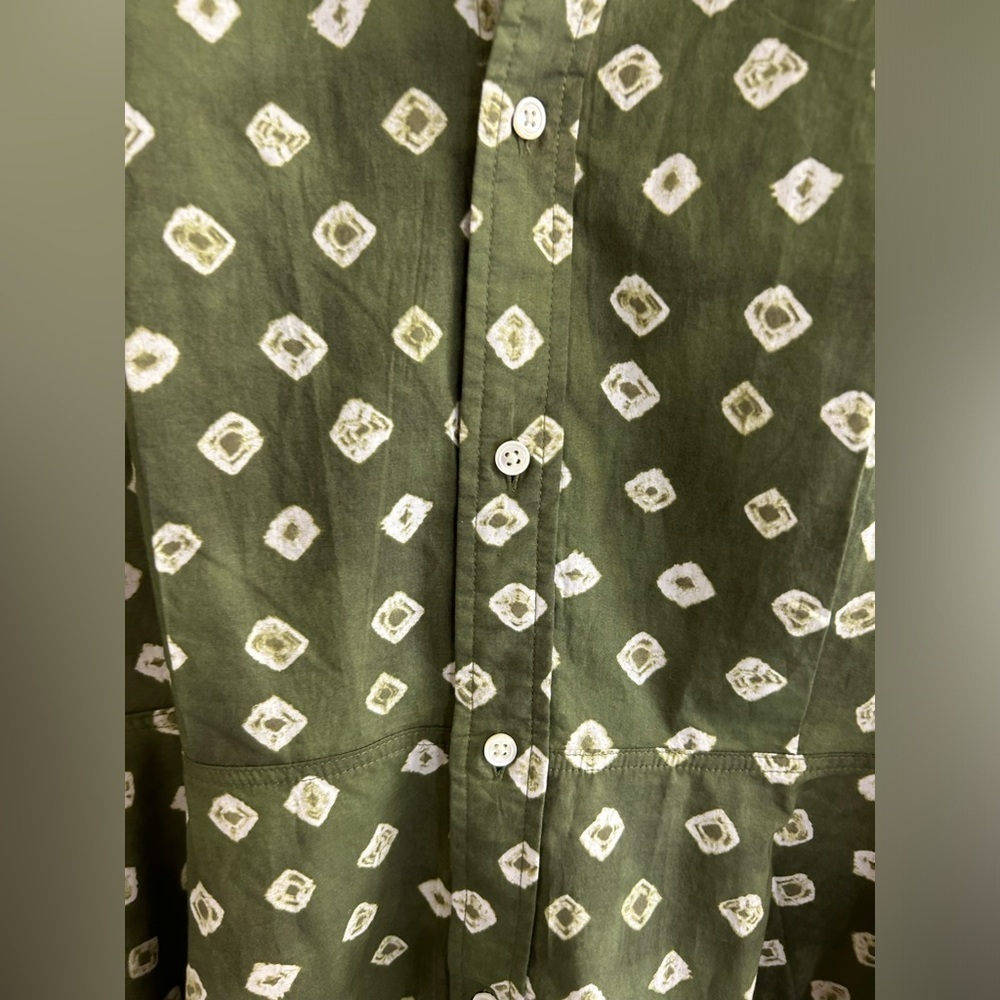 Polo Ralph Lauren Dress Size 12 Green Button Balloon Sleeves 100% Cotton - Picture 5 of 11